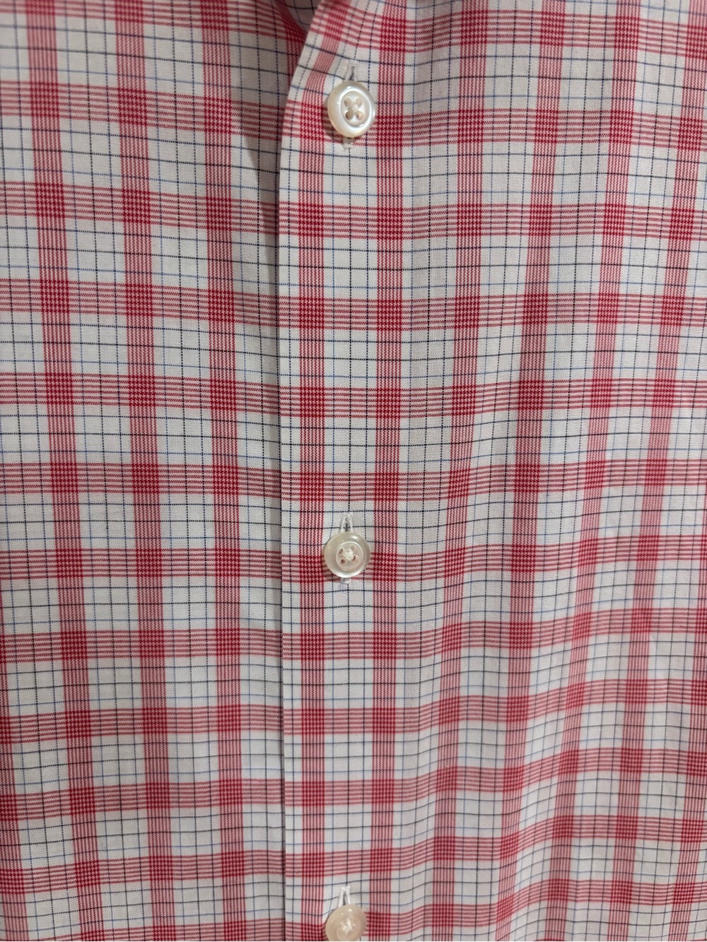 Banana Republic Red & White Plaid Button-Down Shirt - Picture 2 of 5